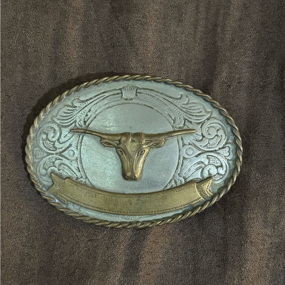 Western Longhorn Belt Buckle
